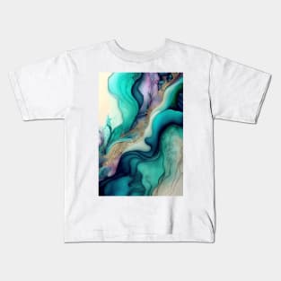 Aquarium - Abstract Alcohol Ink Resin Art Kids T-Shirt